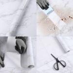 Picture of Marble Sticky Back Plastic Roll 40cm x 10m - Granite White Grey Self Adhesive Vinyl Wrap 