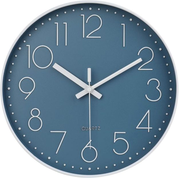 Picture of 12-Inch Silent Wall Clock – Non-Ticking Quartz Movement, Modern Round Decorative Clock for Home, Office, Bedroom – Battery Operated