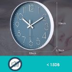 Picture of 12-Inch Silent Wall Clock – Non-Ticking Quartz Movement, Modern Round Decorative Clock for Home, Office, Bedroom – Battery Operated