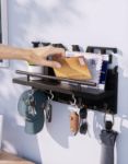 Picture of Wall-Mounted Key Holder with Mail Organizer – 7 Hooks, Decorative Wooden Rack for Entryway, Hallway, Mudroom, Office – Brown