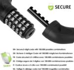 Picture of Heavy Duty Bike Lock Chain, 5-Digit Resettable Code, 830mm Anti-Theft Security Lock – Purple