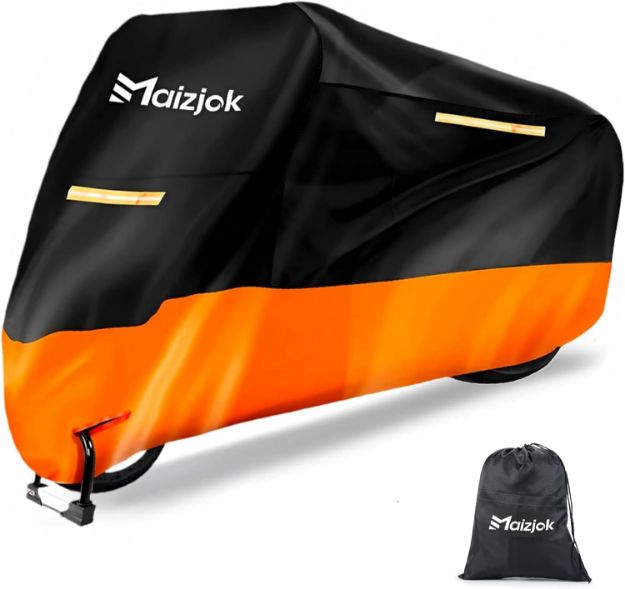Picture of Maizjok Waterproof Motorcycle Cover – Heavy Duty 210D Outdoor All-Weather Motorbike Protection