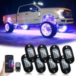 Picture of RGB LED Rock Lights Kit with Bluetooth App Control – Underglow Car Lights for Truck, ATV, SUV | Music & Timing Modes – Car Accessories Gift for Men & Women