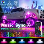 Picture of RGB LED Rock Lights Kit with Bluetooth App Control – Underglow Car Lights for Truck, ATV, SUV | Music & Timing Modes – Car Accessories Gift for Men & Women