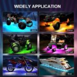 Picture of RGB LED Rock Lights Kit with Bluetooth App Control – Underglow Car Lights for Truck, ATV, SUV | Music & Timing Modes – Car Accessories Gift for Men & Women