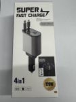 Picture of 4-in-1 Retractable Car Phone Charger | Fast Charging Adapter with Dual USB Ports & Cables | Compatible with iPhone 16/15/14, Galaxy S25/S24, Pixel, iPad