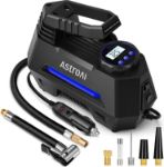Picture of AstroAI 12V Portable Tyre Inflator with Auto-Stop, LED Light & Pressure Gauge – Fast Air Compressor Pump for Car Tyres, Bikes, and More