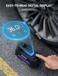 Picture of AstroAI 12V Portable Tyre Inflator with Auto-Stop, LED Light & Pressure Gauge – Fast Air Compressor Pump for Car Tyres, Bikes, and More