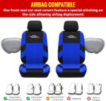 Picture of Car Seat Covers Full Set 9PCS – Universal Fit, Tire Track Design, Blue Car Seat Protectors