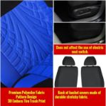 Picture of Car Seat Covers Full Set 9PCS – Universal Fit, Tire Track Design, Blue Car Seat Protectors