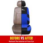 Picture of Car Seat Covers Full Set 9PCS – Universal Fit, Tire Track Design, Blue Car Seat Protectors