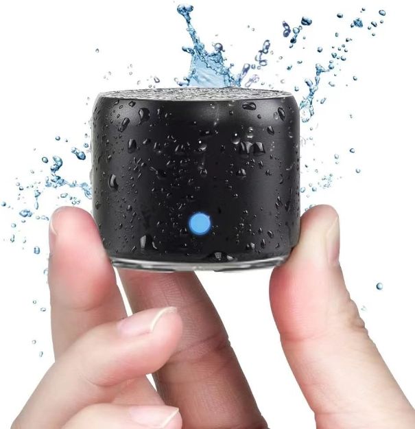 Picture of EWA A106 Pro Mini Bluetooth Speaker, IP67 Waterproof Portable Wireless Speaker with Bass Radiator, Travel Case – Loud Sound for Outdoor, Shower, Car, Bike – Black