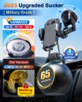 Picture of 2025 VANMASS Car Phone Holder – Universal Suction & Clip Mount for Dashboard, Windscreen & Vent | Military-Grade Mobile Cradle for iPhone & Samsung