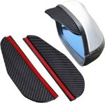 Picture of Car Side Mirror Rain Guard Eyebrow – 1 Pair Carbon Fiber Look for SUV & Truck