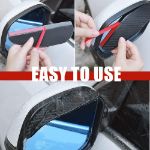 Picture of Car Side Mirror Rain Guard Eyebrow – 1 Pair Carbon Fiber Look for SUV & Truck