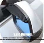 Picture of Car Side Mirror Rain Guard Eyebrow – 1 Pair Carbon Fiber Look for SUV & Truck