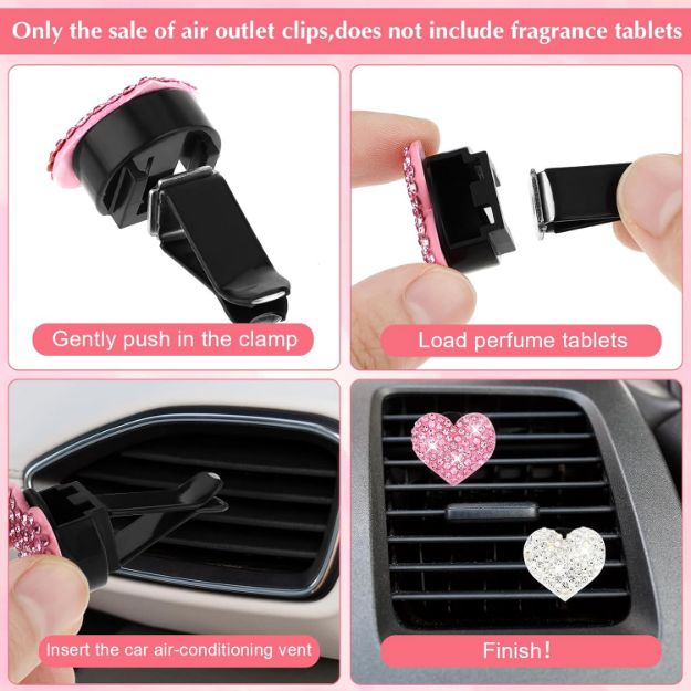 Picture of 4Pcs Bling Crystal Car Air Vent Clip Fresheners – Shiny Diffuser Accessories for Women, Car Interior Decor