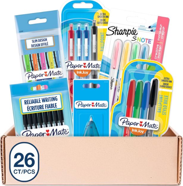 Picture of Aper Mate & Sharpie Pens Set | Ballpoint Pens, Highlighters, Mechanical Pencils & Correction Tape | 26 Count for School & Office