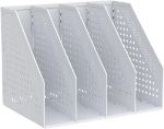 Picture of Deli A4 File Holder Folding Bookshelf | Desk Organizer with 4 Compartments | Magazine File Holder for Office Organization | 1 Year Warranty