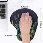 Picture of Ergonomic Gel Mouse Pad with Wrist Rest – Memory Foam Non-Slip Base, Black Flower Design