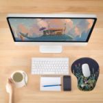 Picture of Ergonomic Gel Mouse Pad with Wrist Rest – Memory Foam Non-Slip Base, Black Flower Design