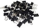 Picture of 43 Pcs Black Metal Binder Clips 25mm | Foldback Paper Clamps for Office, Home & School Use