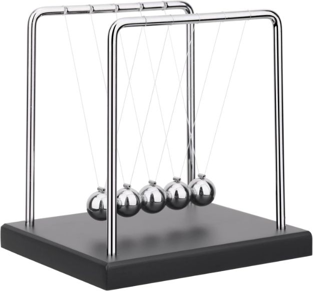Picture of Newtons Cradle Balance Balls – Kinetic Motion Physics Gadget for Home & Office Desk Decor