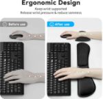 Picture of Ergonomic Wrist Rest Set for Keyboard and Mouse – Non-Slip Memory Foam Cushion for Pain Relief – Typing & Gaming Wrist Support Pad for Office, Home & Laptop Use