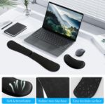 Picture of Ergonomic Wrist Rest Set for Keyboard and Mouse – Non-Slip Memory Foam Cushion for Pain Relief – Typing & Gaming Wrist Support Pad for Office, Home & Laptop Use