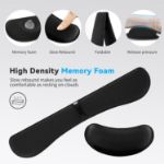 Picture of Ergonomic Wrist Rest Set for Keyboard and Mouse – Non-Slip Memory Foam Cushion for Pain Relief – Typing & Gaming Wrist Support Pad for Office, Home & Laptop Use