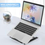 Picture of Foldable Portable Laptop Stand – Adjustable Ventilated Desktop Holder for MacBook, Notebook, Tablet – Lightweight Ergonomic Tray Mount (Black)