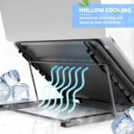 Picture of Foldable Portable Laptop Stand – Adjustable Ventilated Desktop Holder for MacBook, Notebook, Tablet – Lightweight Ergonomic Tray Mount (Black)