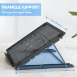 Picture of Foldable Portable Laptop Stand – Adjustable Ventilated Desktop Holder for MacBook, Notebook, Tablet – Lightweight Ergonomic Tray Mount (Black)