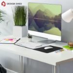 Picture of Writable Desk Pad Mat 90x40cm – Black | Premium Neoprene Office Writing Pad & Desk Protector with Whiteboard Surface, 3 Dry Erase Pens & Eraser