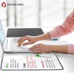 Picture of Writable Desk Pad Mat 90x40cm – Black | Premium Neoprene Office Writing Pad & Desk Protector with Whiteboard Surface, 3 Dry Erase Pens & Eraser
