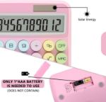 Picture of Standard Pink Calculator – 12 Digit Large Display, Big Buttons, Dual Power – Cute Office Accessory for Women, School, Home & Business