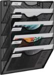 Picture of EasyPAG 5 Tier A4 Mesh In Tray Wall Pocket File Holder – Black | Durable Mail Organiser & Magazine Storage Rack for Office or Home