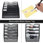 Picture of EasyPAG 5 Tier A4 Mesh In Tray Wall Pocket File Holder – Black | Durable Mail Organiser & Magazine Storage Rack for Office or Home