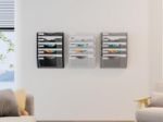 Picture of EasyPAG 5 Tier A4 Mesh In Tray Wall Pocket File Holder – Black | Durable Mail Organiser & Magazine Storage Rack for Office or Home