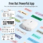 Picture of Portable Bluetooth Label Maker Machine with Tape & Built-in Cutter | Mini Inkless Sticker Printer for iOS & Android – USB Rechargeable, Handheld, White