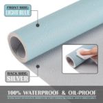 Picture of Large Leather Desk Mat (80x40cm) – Light Blue | Office Desk Protector, Writing Pad, Mouse & Keyboard Mat for Computer & Laptop