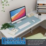 Picture of Large Leather Desk Mat (80x40cm) – Light Blue | Office Desk Protector, Writing Pad, Mouse & Keyboard Mat for Computer & Laptop