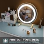 Picture of Large Leather Desk Mat (80x40cm) – Light Blue | Office Desk Protector, Writing Pad, Mouse & Keyboard Mat for Computer & Laptop