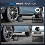 Picture of Cordless Tyre Inflator Air Compressor – 150PSI Electric Car & Bike Pump with 6000mAh Battery, LED Display, Power Bank & Auto Shut-Off