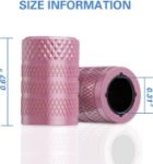 Picture of CKAuto Pink Tire Valve Stem Caps, 4 pcs Set – Anodized Aluminum, Corrosion Resistant, Universal Fit for Cars, Trucks, Motorcycles, and Bikes