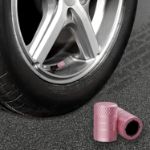 Picture of CKAuto Pink Tire Valve Stem Caps, 4 pcs Set – Anodized Aluminum, Corrosion Resistant, Universal Fit for Cars, Trucks, Motorcycles, and Bikes