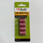 Picture of CKAuto Pink Tire Valve Stem Caps, 4 pcs Set – Anodized Aluminum, Corrosion Resistant, Universal Fit for Cars, Trucks, Motorcycles, and Bikes