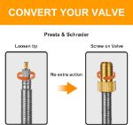 Picture of Presta to Schrader Valve Adapter – 2PCS Brass Bicycle Pump Converter with Tire Valve Caps