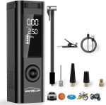 Picture of Electric Bike Pump & Car Tyre Inflator - Rechargeable Smart Air Compressor with LED, Pressure Gauge, & Valve Adaptors