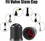 Picture of 10PCS Tyre Valve Caps with O Seal Ring for Cars, Bikes, and Motorcycles – Heavy Duty, Universal Fit, Airtight Seal, Black